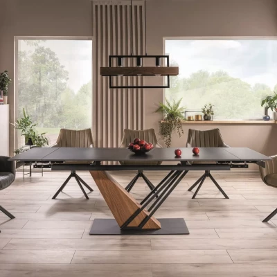 Designový jídelní stůl FARES - černý / jasan