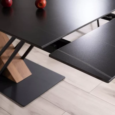 Designový jídelní stůl FARES - černý / jasan