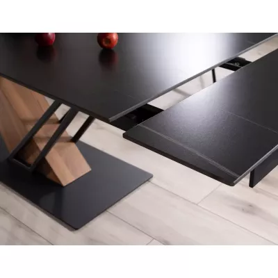Designový jídelní stůl FARES - černý / jasan
