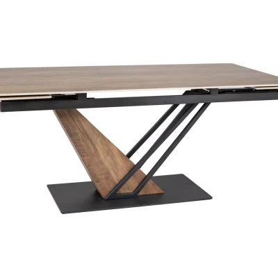 Designový jídelní stůl FARES - dub / černý