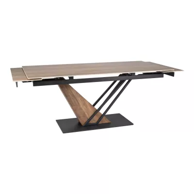 Designový jídelní stůl FARES - dub / černý