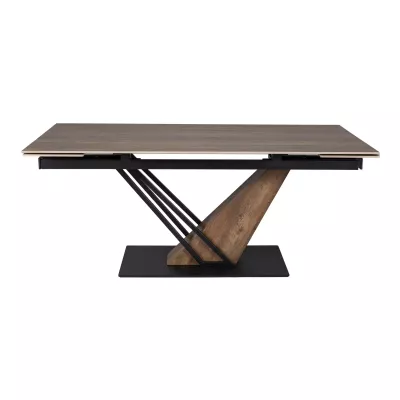 Designový jídelní stůl FARES - dub / černý