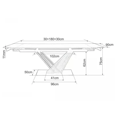 Designový rozkládací stůl FARES - dub / černý
