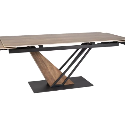 Designový rozkládací stůl FARES - dub / černý