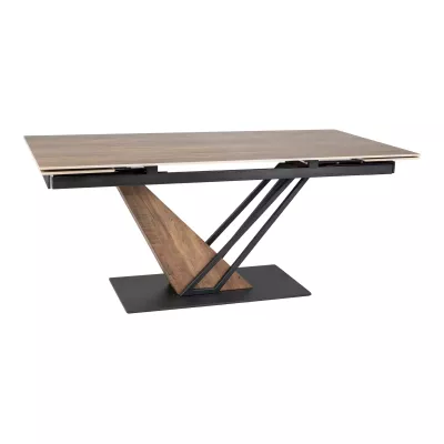 Designový rozkládací stůl FARES - dub / černý