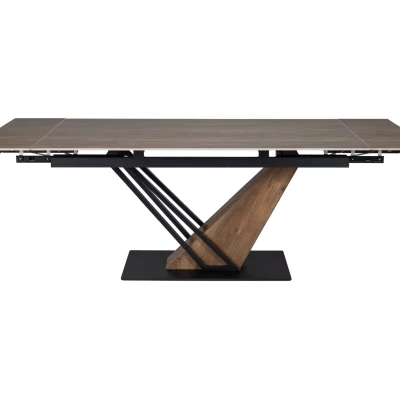 Designový rozkládací stůl FARES - dub / černý