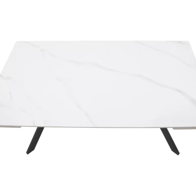 Rozkládací jídelní stůl 160(220)x90 EDITHA - bílý / černý