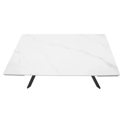 Rozkládací jídelní stůl 160(220)x90 EDITHA - bílý / černý