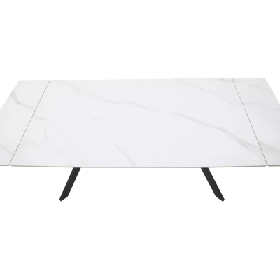 Rozkládací jídelní stůl 160(220)x90 EDITHA - bílý / černý