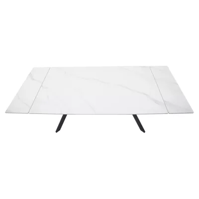 Rozkládací jídelní stůl 160(220)x90 EDITHA - bílý / černý