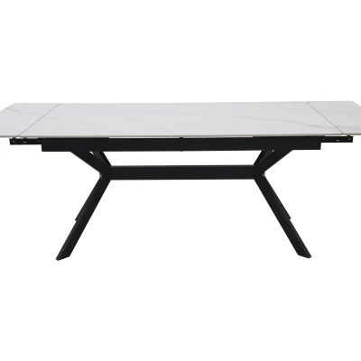 Rozkládací jídelní stůl 160(220)x90 EDITHA - bílý / černý