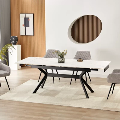 Rozkládací jídelní stůl 180(240)x90 EDITHA - bílý / černý