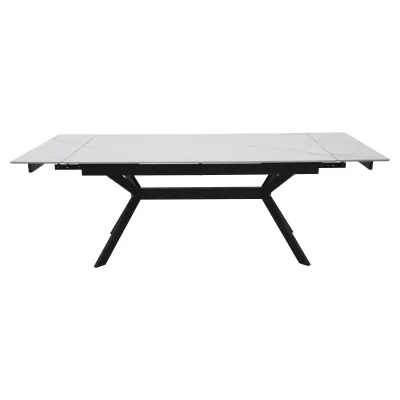 Rozkládací jídelní stůl 180(240)x90 EDITHA - bílý / černý