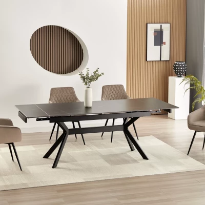 Rozkládací jídelní stůl 160(220)x90 EDITHA - černý