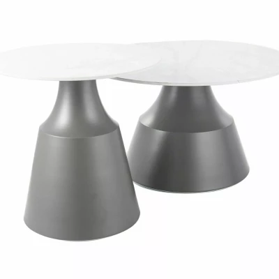 Set konferenčních stolků EDVIN - bílý / šedý