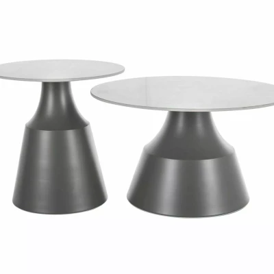 Set konferenčních stolků EDVIN - bílý / šedý