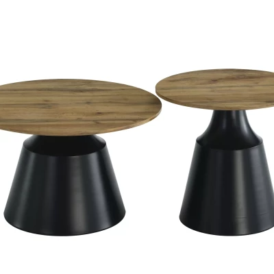 Set konferenčních stolků EDVIN - dub artisan / černý