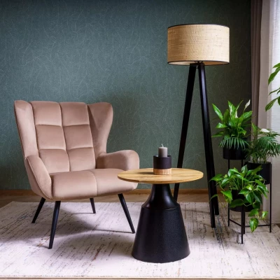 Set konferenčních stolků EDVIN - dub artisan / černý