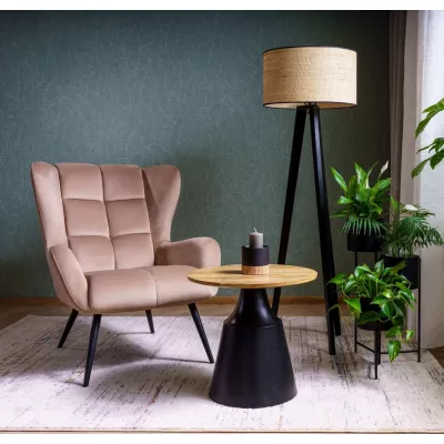 Set konferenčních stolků EDVIN - dub artisan / černý