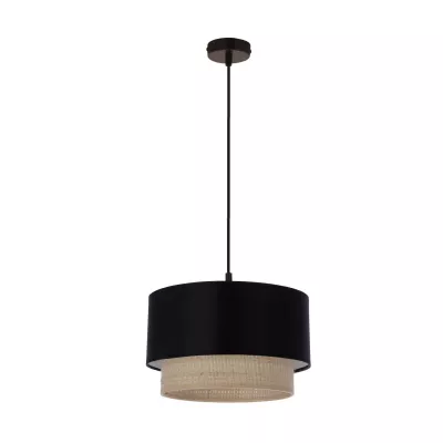 Závěsný kulatý lustr SFERIA - 1xE27, 60W, černý / béžový