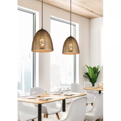 Závěsné loftové osvětlení na lanku SFINKS - 1xE27, 60W, patina