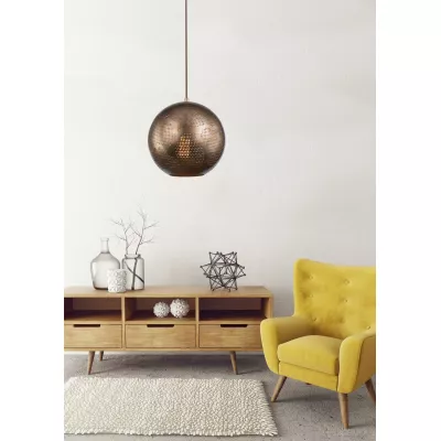 Závěsné loftové světlo na lanku SFINKS - 1xE27, 60W, světlé hnědé