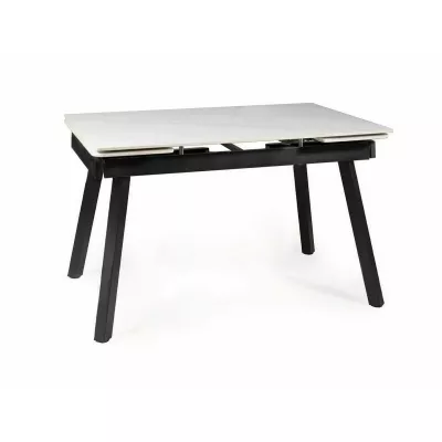 Rozkládací jídelní stůl 150(210)x90 HANIEL - bílý / černý