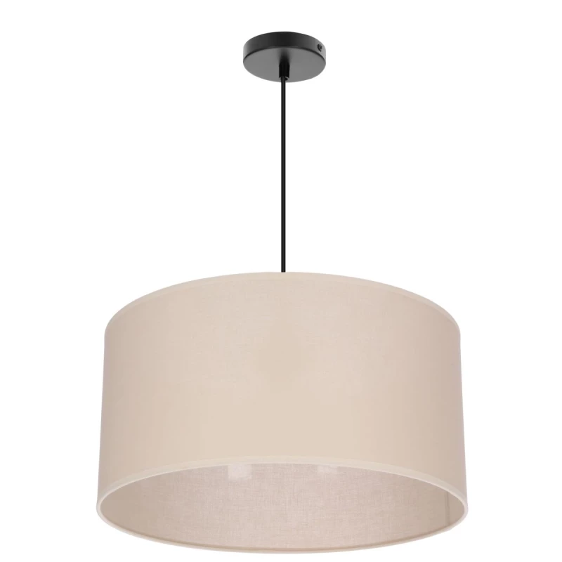 Závěsný kulatý lustr SHANTI - 1xE27, 40W, černý / béžový