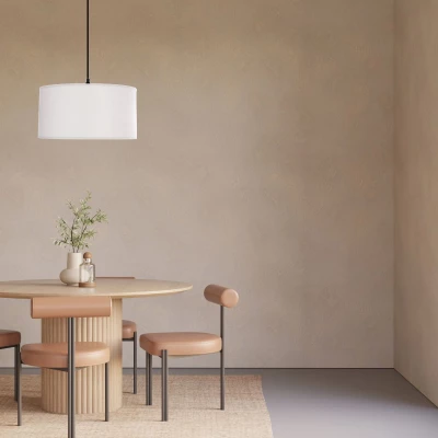 Závěsný kulatý lustr SHANTI - 1xE27, 40W, černý / šedý