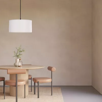 Závěsný kulatý lustr SHANTI - 1xE27, 40W, černý / šedý