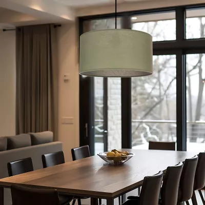 Závěsný kulatý lustr SHANTI - 1xE27, 40W, černý / mátový