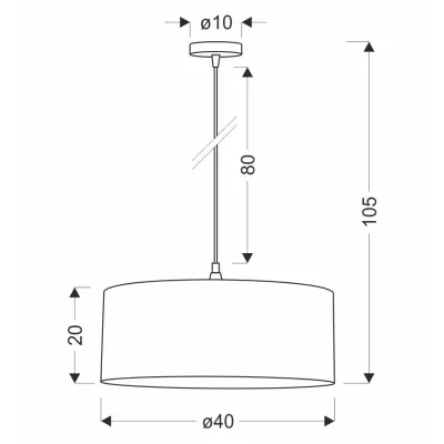 Závěsný kulatý lustr SHANTI - 1xE27, 40W, černý / mátový