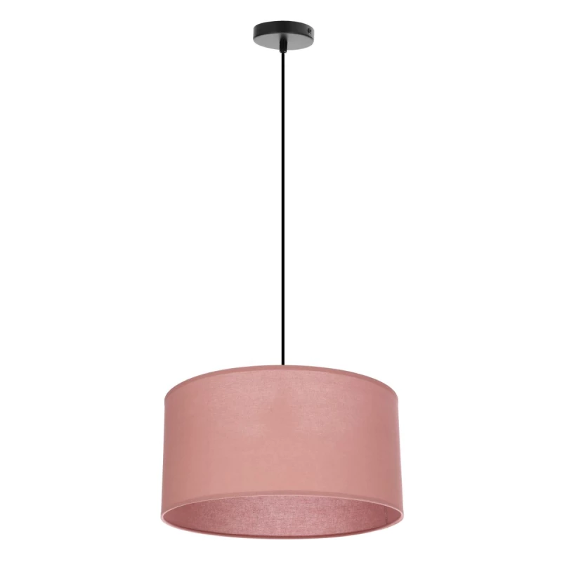 Závěsný kulatý lustr SHANTI - 1xE27, 40W, černý / vřesový růžový