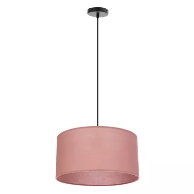 Závěsný kulatý lustr SHANTI - 1xE27, 40W, černý / vřesový růžový