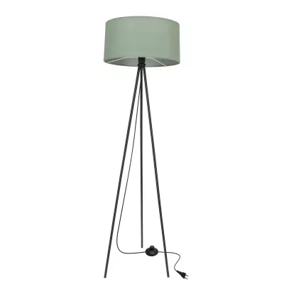 Stojací lampa trojnožka SHANTI - 1xE27, 40W, černá / mátová