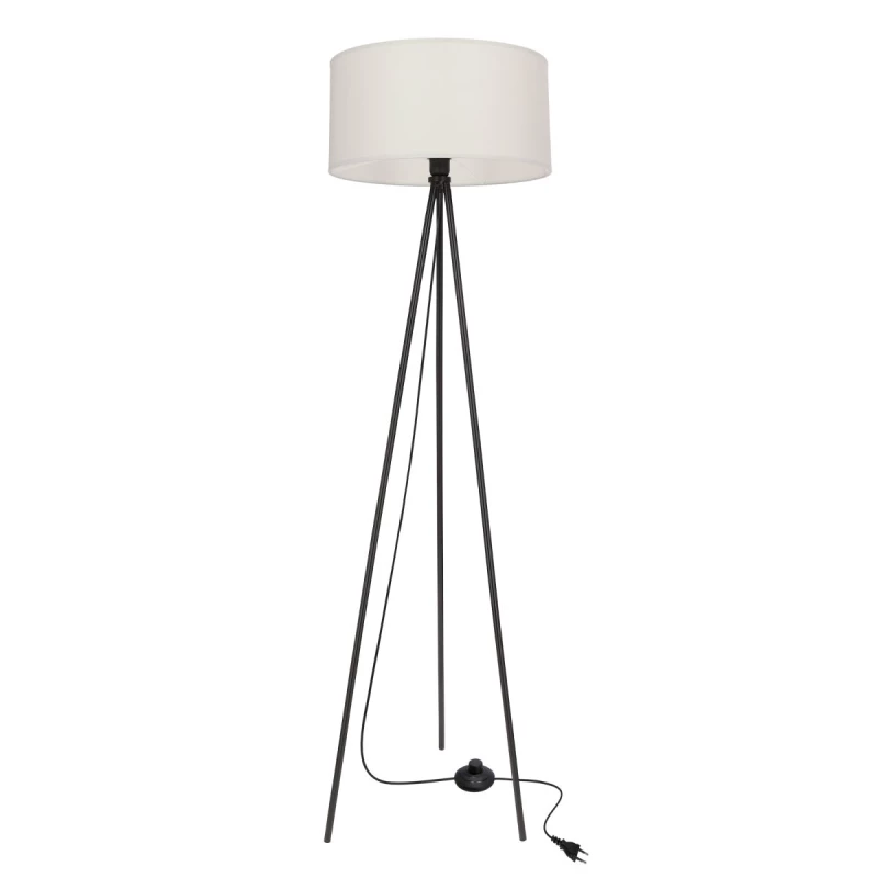 Stojací lampa trojnožka SHANTI - 1xE27, 40W, černá / šedá
