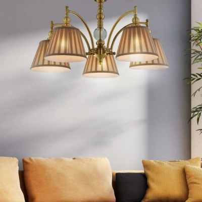 Závěsné pětiramenné osvětlení SHINELUX - 5xE14, 40W, patina