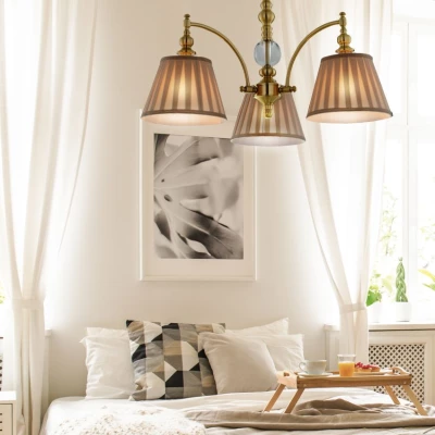 Závěsné tříramenné osvětlení SHINELUX - 3xE14, 40W, patina