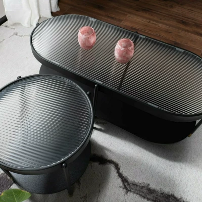 Kulatý konferenční stolek EFRAIM - černý