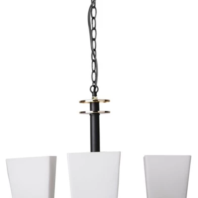 Moderní závěsné tříramenné světlo na řetězu SCHUBERT - 3xE27, 40W, černé / bílé