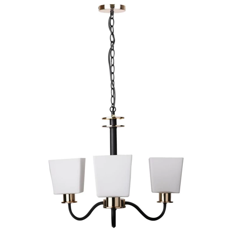 Moderní závěsné tříramenné světlo na řetězu SCHUBERT - 3xE27, 40W, černé / bílé