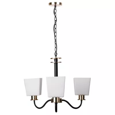 Moderní závěsné tříramenné světlo na řetězu SCHUBERT - 3xE27, 40W, černé / bílé