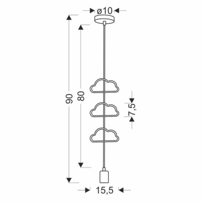 Závěsné svítidlo do dětského pokoje SINGLE 2 - 1xE27, 20W, různobarevné