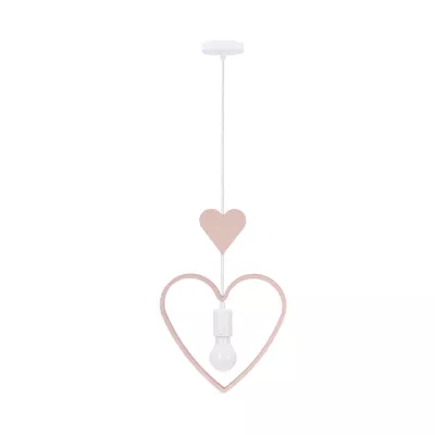 Závěsné svítidlo do dětského pokoje SINGLE 4 - 1xE27, 20W, bílé / růžové