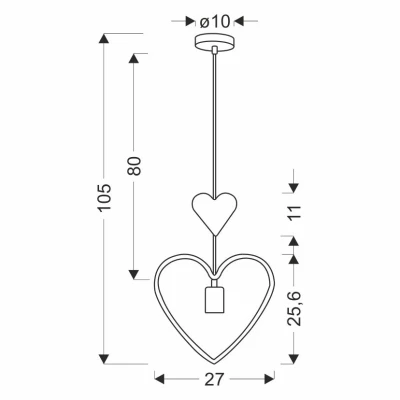 Závěsné svítidlo do dětského pokoje SINGLE 4 - 1xE27, 20W, bílé / růžové