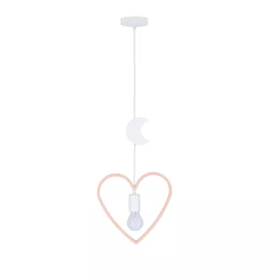 Závěsné svítidlo do dětského pokoje SINGLE 5 - 1xE27, 20W, bílé / růžové