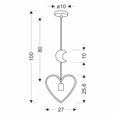 Závěsné svítidlo do dětského pokoje SINGLE 5 - 1xE27, 20W, bílé / růžové