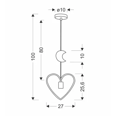 Závěsné svítidlo do dětského pokoje SINGLE 5 - 1xE27, 20W, bílé / růžové