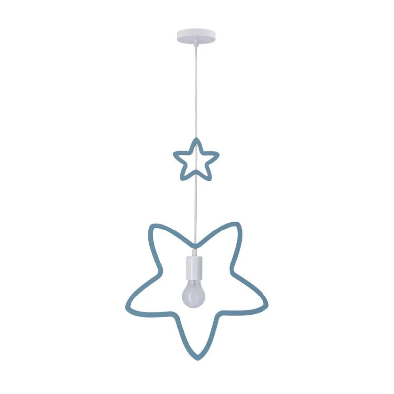 Závěsné svítidlo do dětského pokoje SINGLE 6 - 1xE27, 20W, bílé / modré