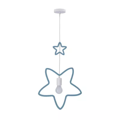 Závěsné svítidlo do dětského pokoje SINGLE 6 - 1xE27, 20W, bílé / modré